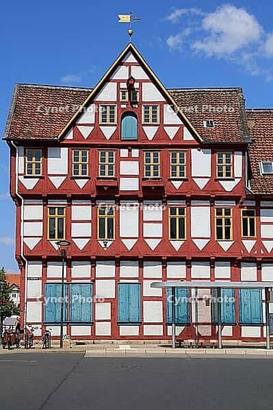 Half-timbered house am Kornmarkt, Old Town of Wolfenbüttel, Lower Saxony, Germany [IBR125203138]