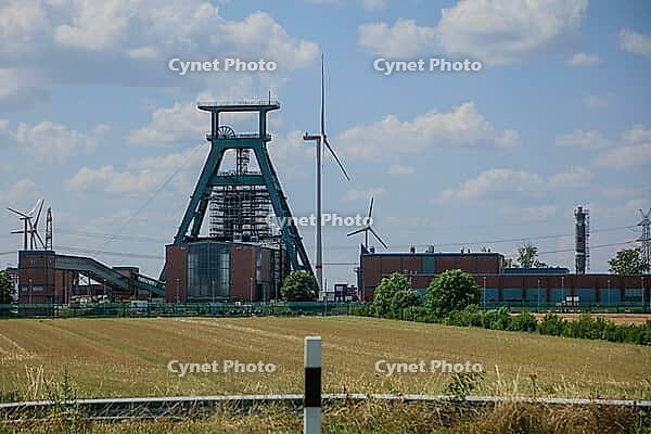 Abandoned Konrad 1 iron ore mine with conveyor framework, being converted into a repository for low and medium radioactive waste, Salzgitter, Lower Saxony, Germany [IBR125203178]