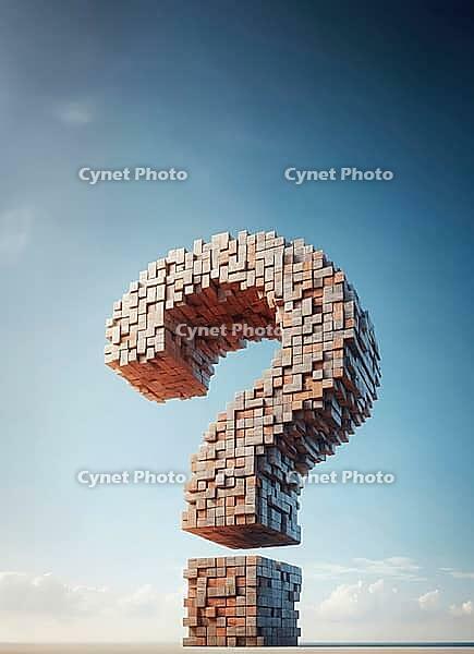 Large question mark made with wood blocks, 3D illustration, AI generated [IBR125203216]