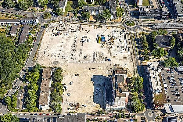 Aerial view, Bergkamen town hall quarter, former market hall, Weddinghofen, Bergkamen, Ruhr area, North Rhine-Westphalia, Germany, birds-eyes view, aerial photography, aerial photography, overview, bird's eye view, infrastructure, town view, aerial [IBR113322341]