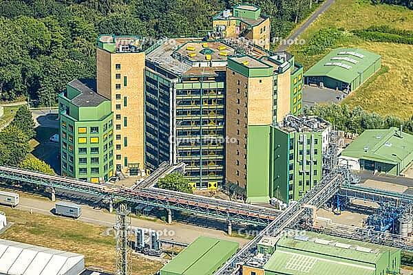 Air picture, Bayer AG, pharmaceutical company, Recyclinghof Umweltkontor Bergkamen GmbH, LANXESS Organometallics GmbH, Bergkamen, Ruhr region, North Rhine-Westphalia, Germany, aerial view, birds-eyes view, aerial photography, aerial photography, overview, [IBR113322342]