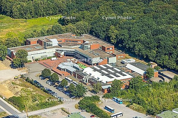 Aerial view, RAG Montan Immobilien, UKBS timber construction residential project, on the site of the former Grimberg 3/4 mine in Bergkamen-Weddinghofen, the sustainable forest settlement with around 120 plots of land) for single-family, double and row hou [IBR113322345]