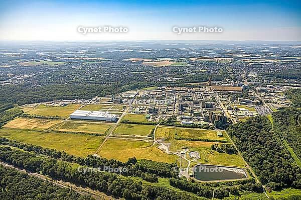 Air picture, Bayer AG, pharmaceutical company, Recyclinghof Umweltkontor Bergkamen GmbH, LANXESS Organometallics GmbH, Bergkamen, Ruhr region, North Rhine-Westphalia, Germany, aerial view, birds-eyes view, aerial photography, aerial photography, overview, [IBR113322347]