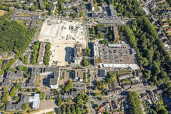 Aerial view, Bergkamen town hall quarter, former market hall, Weddinghofen, Bergkamen, Ruhr area, North Rhine-Westphalia, Germany, birds-eyes view, aerial photography, aerial photography, overview, bird's eye view, infrastructure, town view, aerial [IBR113322353]