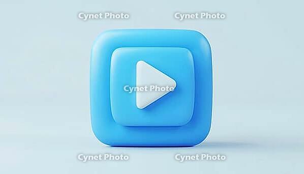 Blue Message Bubble Featuring A Play Video Button - A Symbol Of A Media Player. This Sign Can Be Used In Communication Applications, AI generated [IBR125211487]