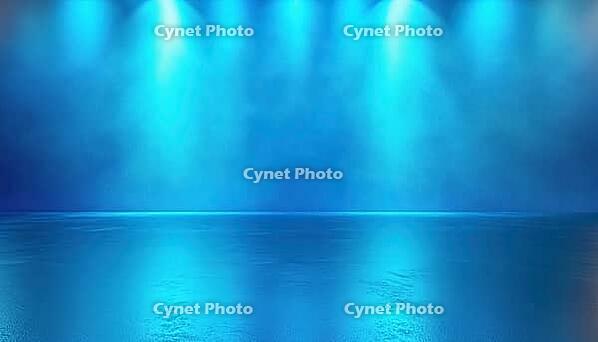 Abstract Pattern Of Metal Shadow Gradient In A Studio Setting, Featuring A Blue Wall And Floor With Shining Lights And Laser Sparkles. Displaying Cars And Modern Electronics In An Empty Showroom, AI generated [IBR125211510]
