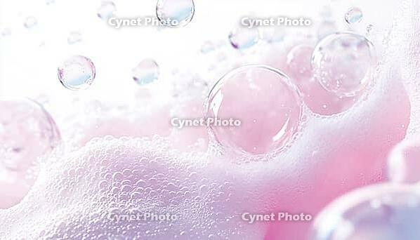 Creating Soap Foam And Shampoo Bubbles On Surfaces With Clipping Path - This Image Shows How To Produce Bubbles When Using Soap Or Shampoo, AI generated [IBR125211546]