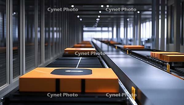 Artificially Intelligent Autonomous Conveyor Belt System For Sorting And Preparing Parcels In A Cutting-Edge Logistics Warehouse For Client Deliveries, AI generated [IBR125229895]