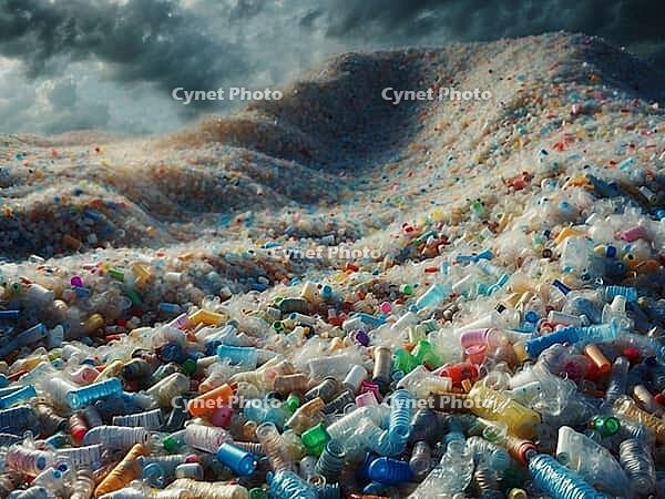 Pile of plastic, concept for plastic pollution problem, AI generated [IBR125229902]