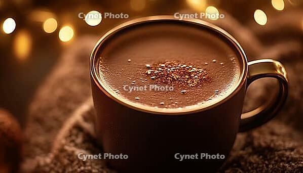 Close-Up Photo Of Delicious Dark Brown Hot Chocolate Drink Perfect For Food Backdrops Or Recipes. Capture The Richness Of Chocolate, AI generated [IBR125229923]