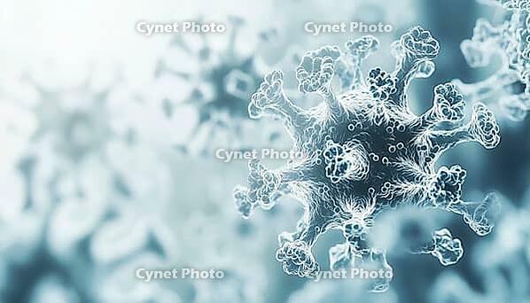 Mutated Coronavirus Omicron Variant B.1.1.529: A Macro Cell Rendered On White Background Highlighting The Sars-Cov-2 Flu Disease Pandemic, AI generated [IBR125229924]