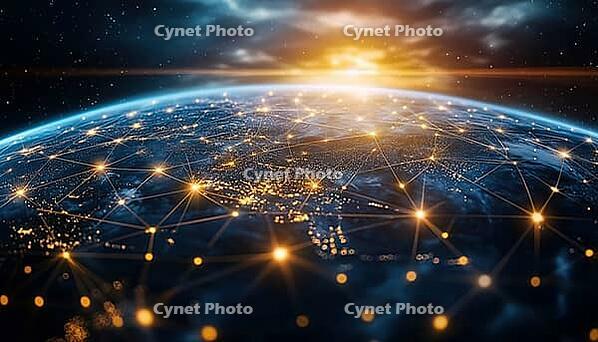 European Connection Links: Communication Technology And Data Transfer With Global Internet Network. Exploring Iot, Finance, Business, Blockchain, And Security In Europe, AI generated [IBR125229945]