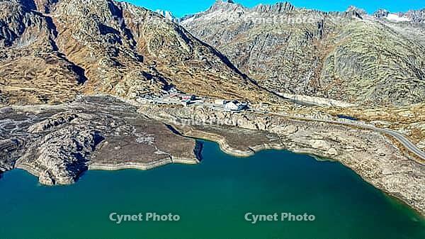 The Totensee at Grimsel Pass seen from above, November 2024, Switzerland [IBR125280346]