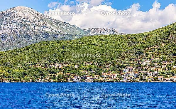 Coastline of the Adriatic sea in the Bay of Kotor, Montenegro [IBR125280352]