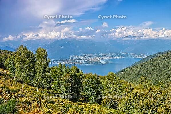 Lake Maggiore and Alps in northern Italy, northern part - Lake Maggiore and Alps in Italy, northern part [IBR125304595]