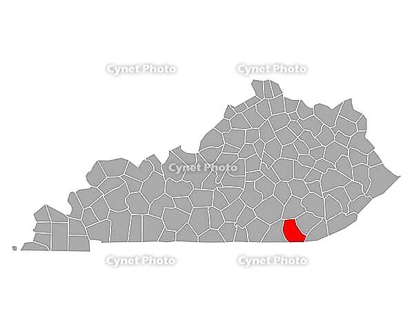 Karte von Whitley in Kentucky - Map of Whitley in Kentucky [IBR125304596]