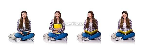 Young student in front of white background [IBR125304603]