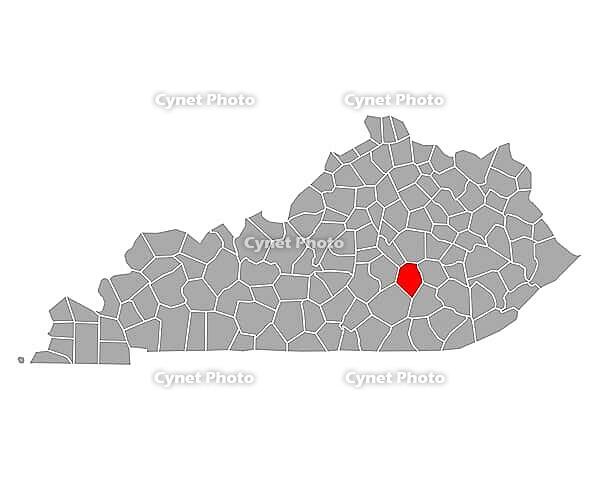 Karte von Rockcastle in Kentucky - Map of Rockcastle in Kentucky [IBR125304607]