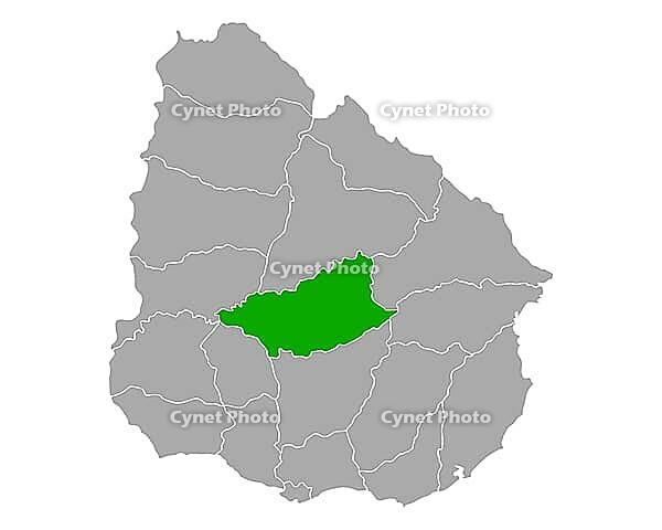Karte von Durazno in Uruguay - Map of Durazno in Uruguay [IBR125304631]