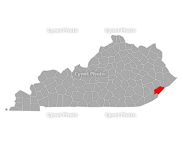 Karte von Letcher in Kentucky - Map of Letcher in Kentucky [IBR125304647]