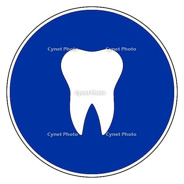 Zahn und Verkehrsschild - Tooth and blue sign [IBR125304661]