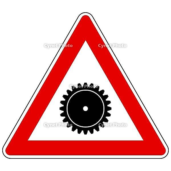 Zahnrad und Achtung Schild - Gear and attention sign [IBR125304679]