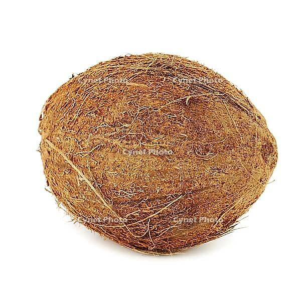Ripe coconut isolated on white background with shadow [IBR125324061]