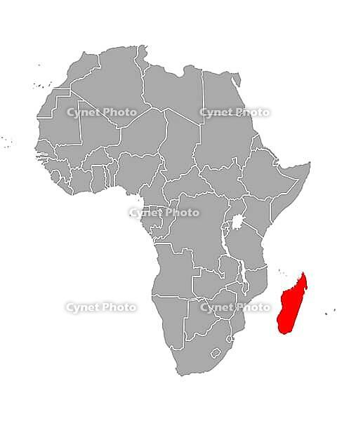 Karte von Madagaskar in Afrika - Map of Madagascar in Africa [IBR125324068]