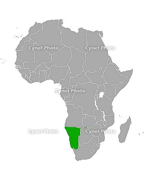 Karte von Namibia in Afrika - Map of Namibia in Africa [IBR125324080]