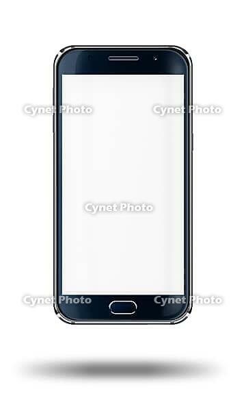 Realistic mobile phone with blank screen and shadows isolated on white background. Highly detailed illustration [IBR125324082]