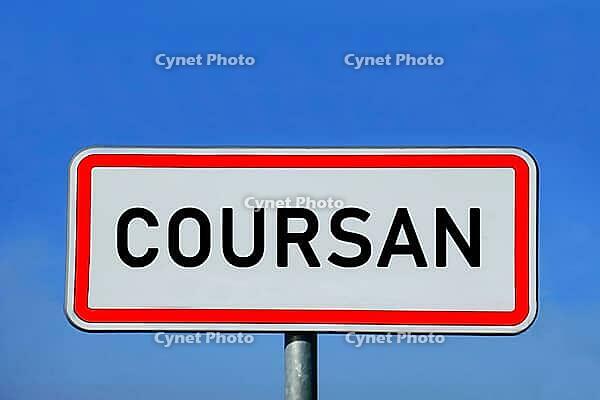 Coursan town sign [IBR125324096]