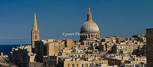 Panoramic view of Madonna tal-Karmnu, Our Lady of Mount Carmel, Valletta, Malta [IBR125324101]