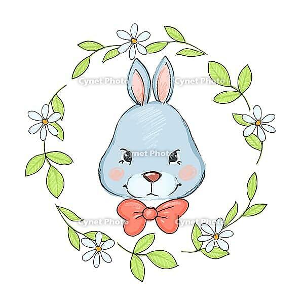 Cute cartoon rabbit illustration isolated on white [IBR125331147]