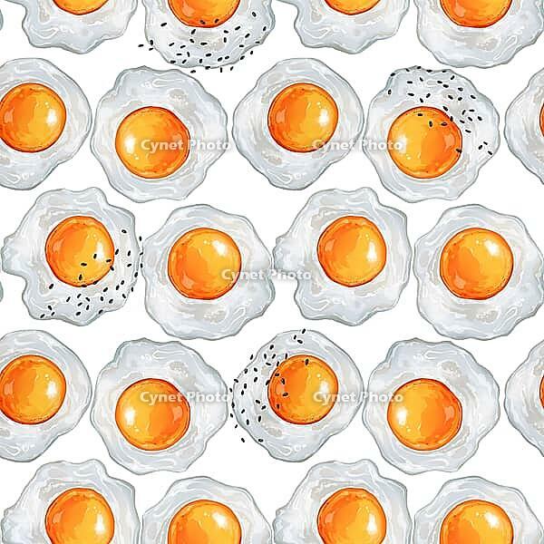 Sunny side up egg seamless pattern [IBR125344256]