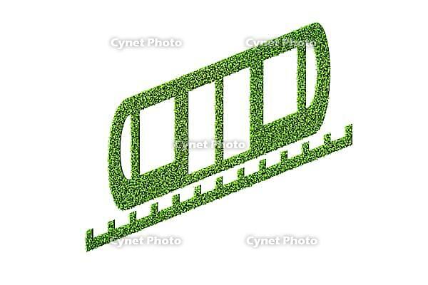 Green eco-friendly vehicle concept 3D rendering [IBR125344258]