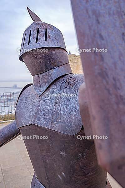 1st April 2019 Alicante Fortress Medieval Knights Statue [IBR125344296]
