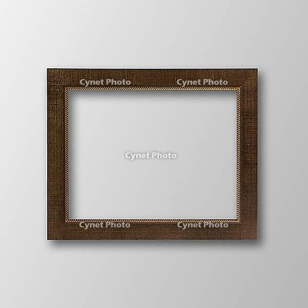 Old Antique Brown Frame With Shadows On White Background. Closeup [IBR125344315]