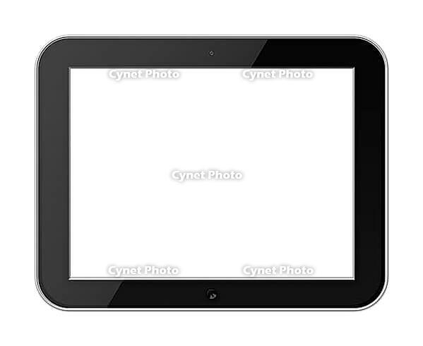 Mobile Tablet PC with Blank Screen Isolated on White Background. Highly Detailed Illustration [IBR125363542]