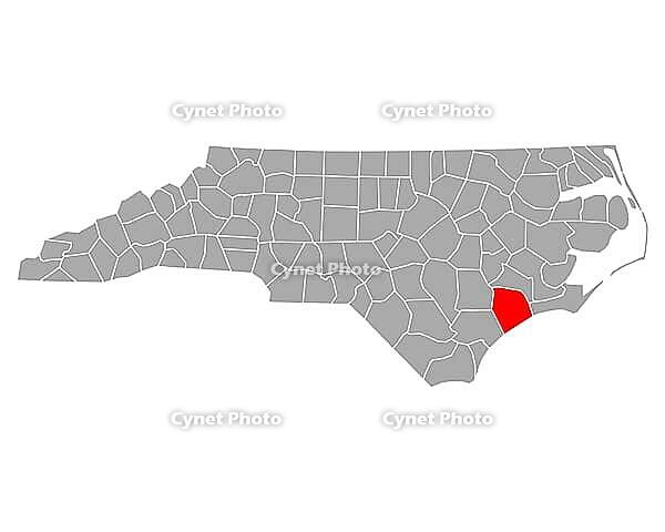 Karte von Onslow in North Carolina - Map of Onslow in North Carolina [IBR125363561]