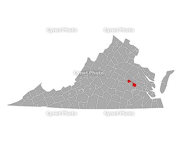 Karte von Henrico in Virginia - Map of Henrico in Virginia [IBR125363589]