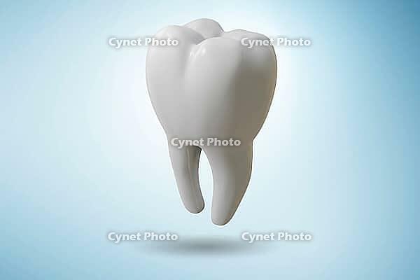 The white tooth in a dental concept — 3D rendering [IBR125363611]