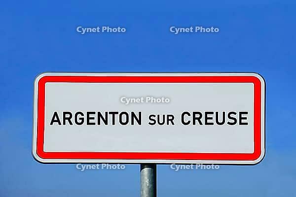 Argenton-sur-Creuse town sign [IBR125363626]