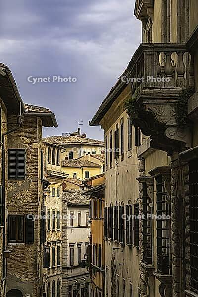 The Impressive Antique Street Canyon In Montepulciano, Tuscany [IBR125382574]