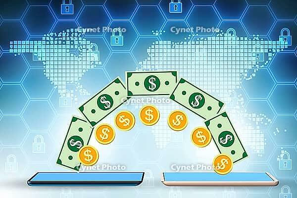 The concept of mobile wallet transfers 3D rendering [IBR125382649]