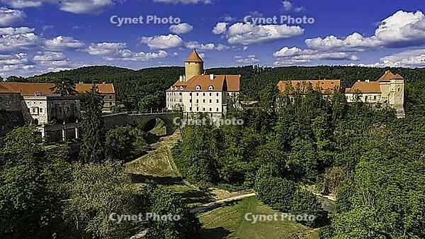 Beautiful gothic castle Veveri. The city of Brno at the Brno dam. South Moravia - Czech Republic - Central Europe [IBR125382656]
