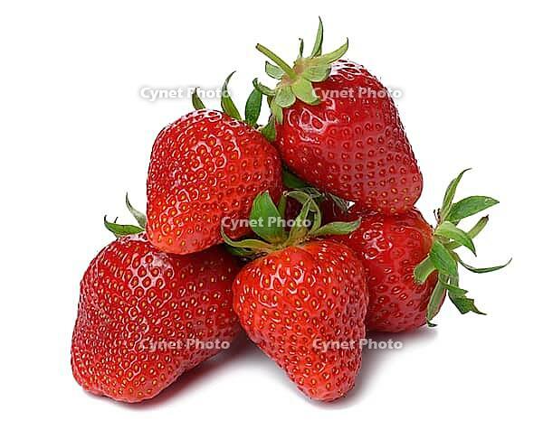 Ripe red strawberry isolated on white background, juicy and tasty berry, close up [IBR125382659]
