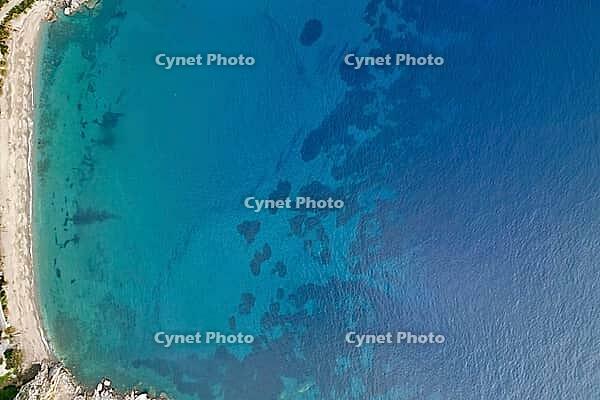 Scenic Beach View from a Drone in Southern Crete, Libyan Sea. [IBR125405071]