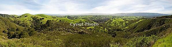 Panoramic view on a sunny day in winter from Mt Diablo state park in Califonia, USA [IBR125405082]