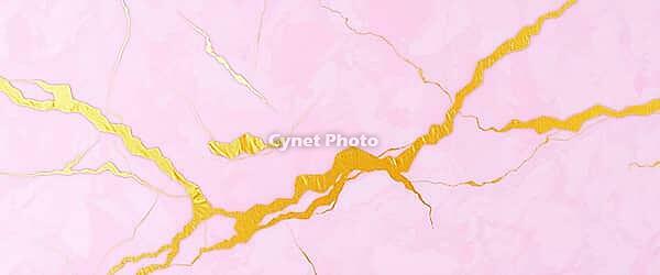Abstract pink marble texture with golden lines, elegant and delicate effect, marble background, stone motif, AI generated [IBR125407480]