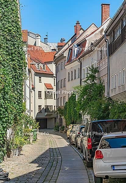 Sunny impression of Augsburg, a university town in the bavarian part of Swabia in southern Germany [IBR125411078]